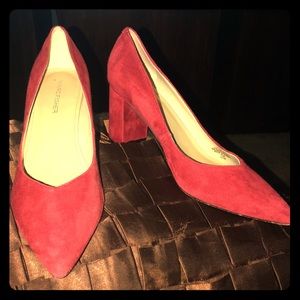 Marc Fisher red suede pumps